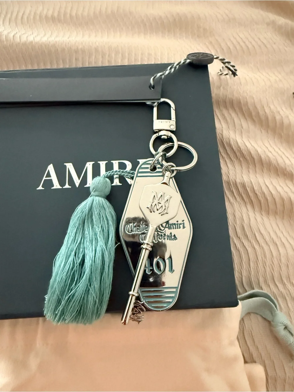 Authentic Amiri Charm And Keychain In Silver Color